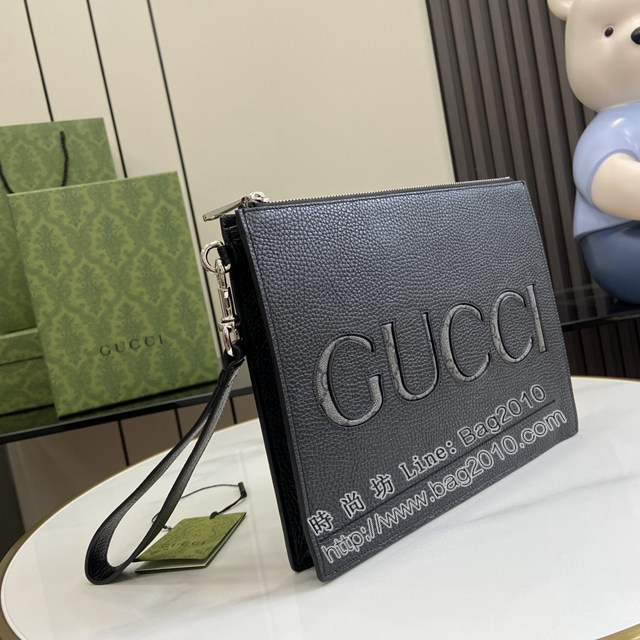 Gucci專櫃古馳2024早春系列最新款手拿包男士手包 jh2457型號：768374